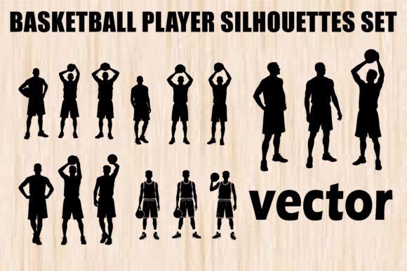 Basketball Silhouettes Player Set for Crafts & Graphics