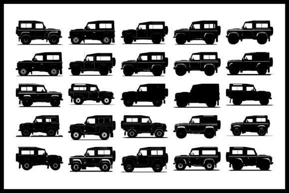 Classic Off-Road 4x4 Silhouette Set for Graphics and Crafts