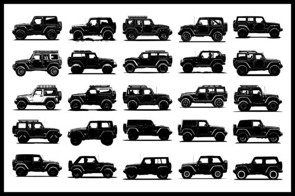 Classic Off-Road 4x4 Silhouette Set3: Graphics & Crafts for Local Branding