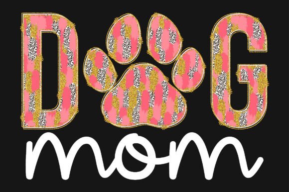 Dog Mom Brush Stroke Paw Sublimation Graphics