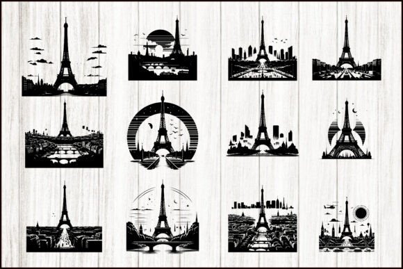 Eiffel Tower Silhouette Laser