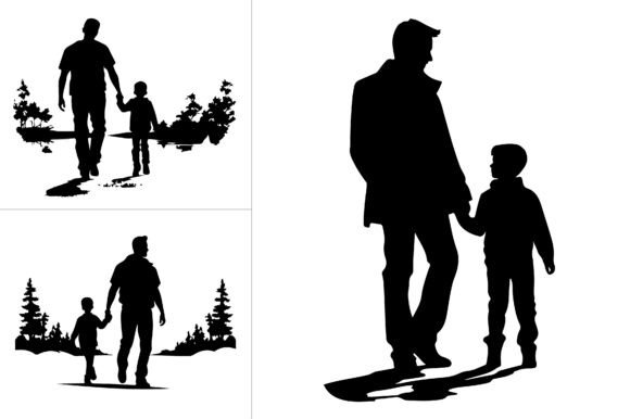 Father and Son Silhouette