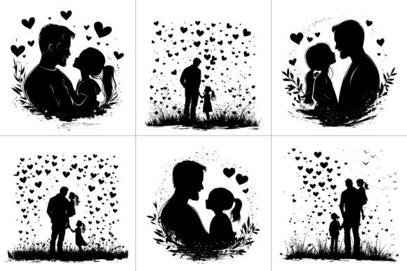 Fathers Day Silhouette Graphics and Crafts