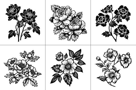 Flower Lunar New Year Vector Graphic for Crafts and Graphics