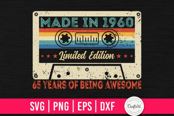 Made in 1960 65th Birthday Gifts Graphics