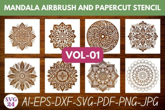 Mandala Airbrush and Papercut Stencil