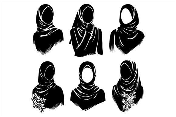 Muslim Woman Clipart Hijab Silhouette: Graphics and Crafts