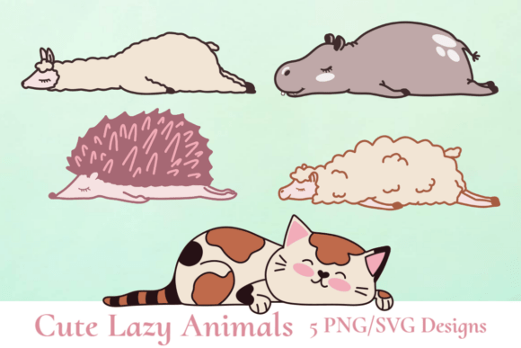 Sleepy Animal Set: Graphics and Crafts for Calm Campaigns