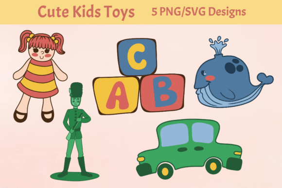 Toy Box Clipart Set: Graphics for Crafts and Creative Marketing