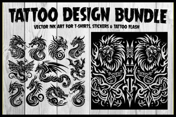 Tribal Tattoo Design Bundle for Crafts and Graphics